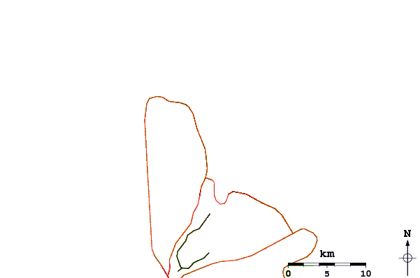Carreteras y ríos cerca de Chalky Mount