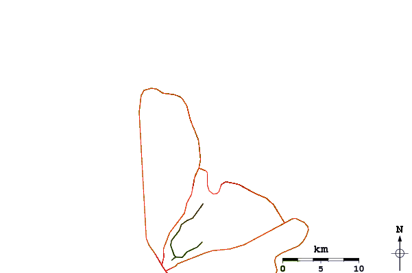 Carreteras y ríos cerca de Chalky Point