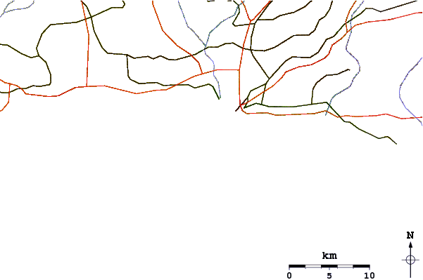 Carreteras y ríos cerca de Charittos Beach
