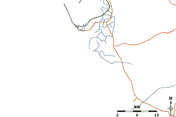 Carreteras y ríos cerca de Chiclana de la Frontera