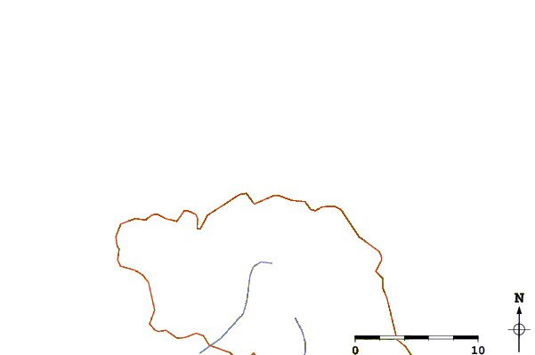 Carreteras y ríos cerca de Sfikounta Beach (Chios)