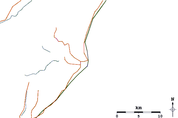 Carreteras y ríos cerca de Clarence River