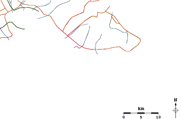 Carreteras y ríos cerca de Cliffs