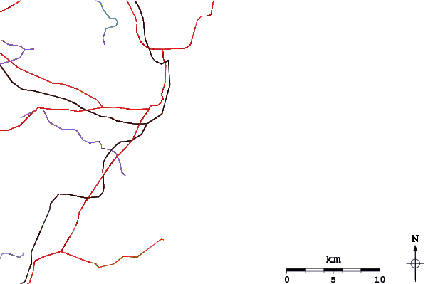 Carreteras y ríos cerca de Clovelly Bombie