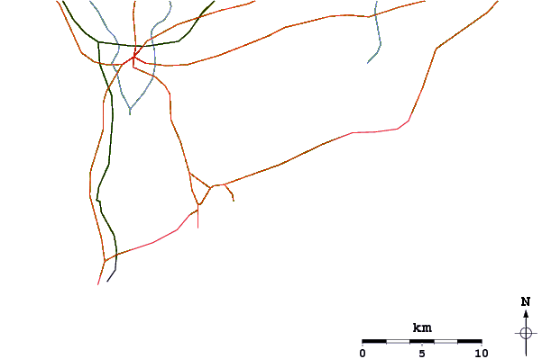 Carreteras y ríos cerca de Club del la Playa