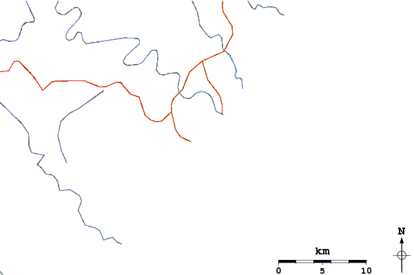 Carreteras y ríos cerca de Coffee Bay Point