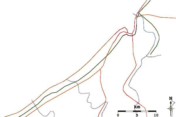 Carreteras y ríos cerca de Contrebandiers
