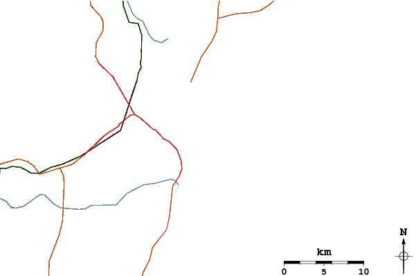 Carreteras y ríos cerca de Coral Dois