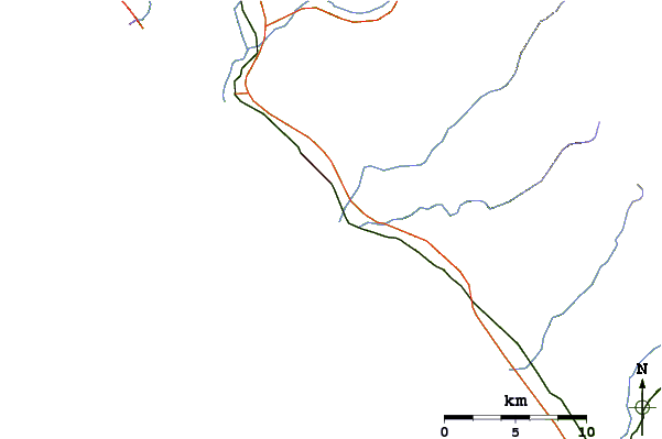 Carreteras y ríos cerca de Cottons Point