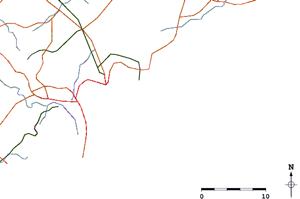 Carreteras y ríos cerca de Cowrie Hole