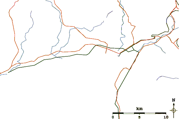 Carreteras y ríos cerca de Criccieth