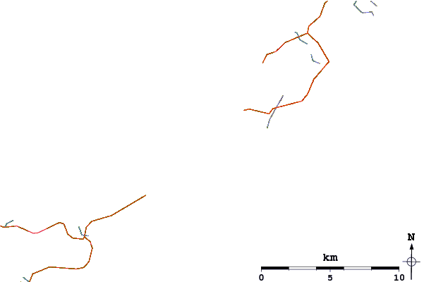 Carreteras y ríos cerca de Crossapoll Bay (Coll)