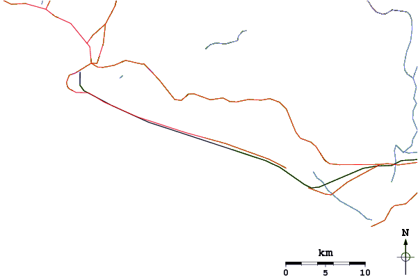 Carreteras y ríos cerca de Cuyutlan