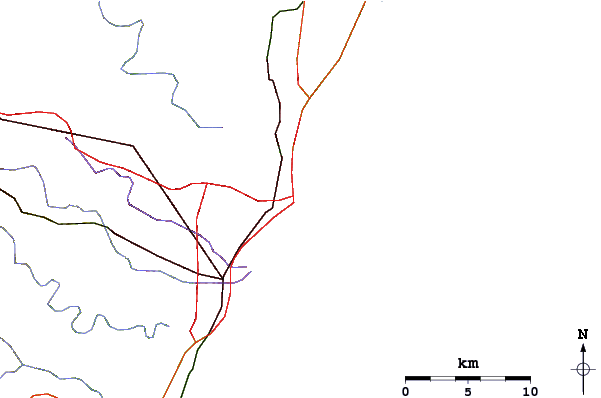 Carreteras y ríos cerca de Dairy Beach (New Pier)