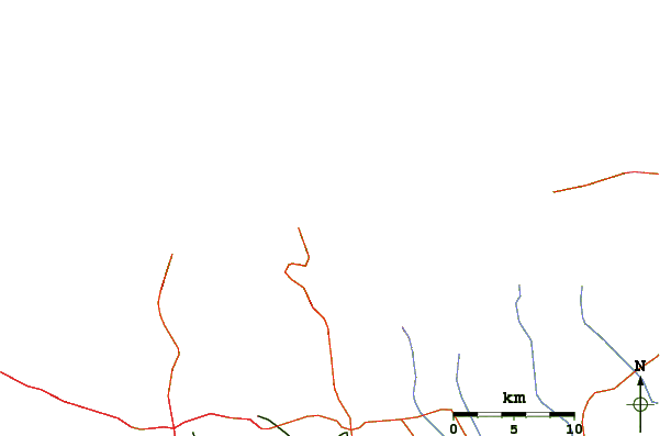 Carreteras y ríos cerca de Damien's Bay