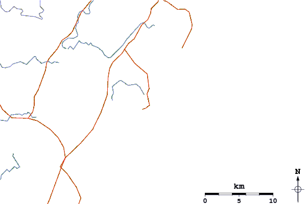 Carreteras y ríos cerca de Depot Beach