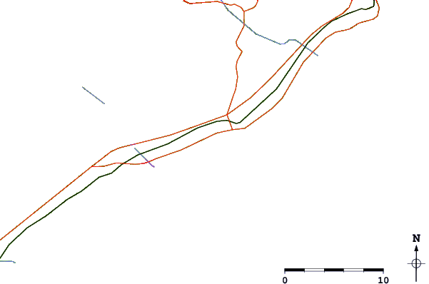 Carreteras y ríos cerca de Derecha de la Cala