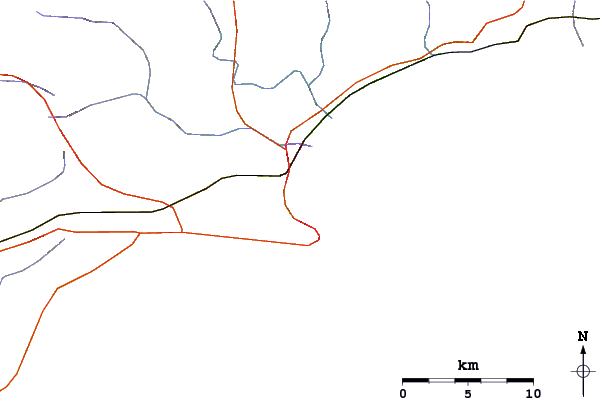 Carreteras y ríos cerca de Ding Dangs