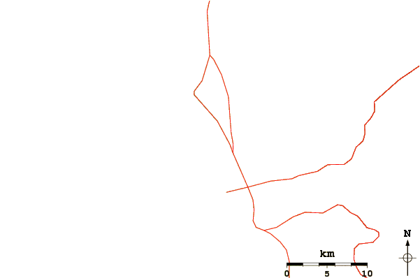 Carreteras y ríos cerca de Disappearing Sands
