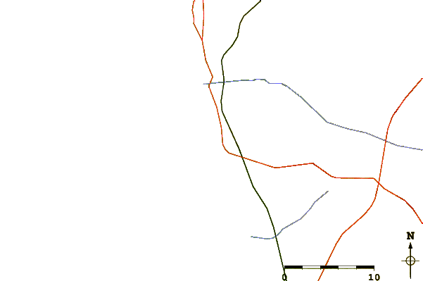 Carreteras y ríos cerca de Donkin Bay