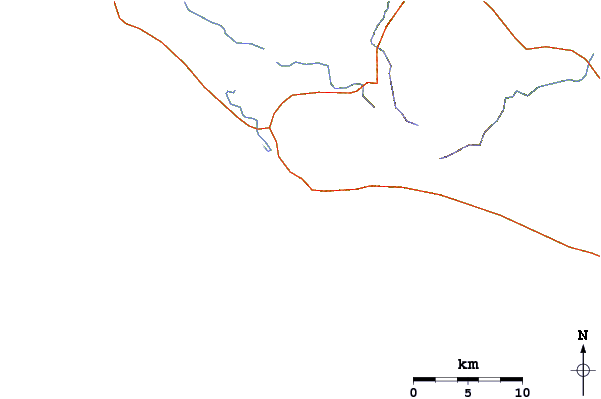 Carreteras y ríos cerca de Drakes Bay