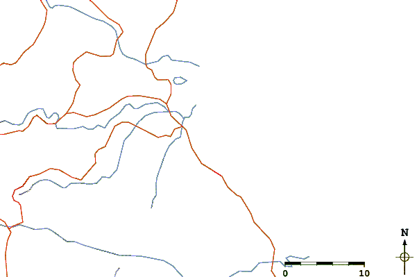 Carreteras y ríos cerca de El Broke