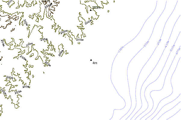 Costa alrededor de Feldskoen and Mazeppa Bays