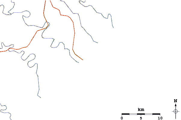 Carreteras y ríos cerca de Feldskoen and Mazeppa Bays