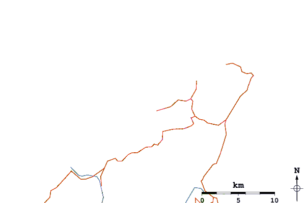 Carreteras y ríos cerca de Fergusons Beach