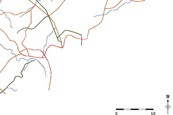 Carreteras y ríos cerca de Flat Rock