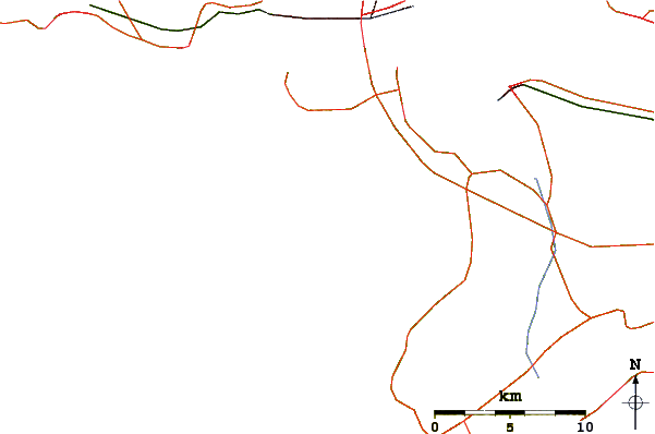 Carreteras y ríos cerca de Fonte da Telha