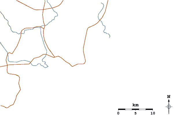 Carreteras y ríos cerca de Fort Dauphin