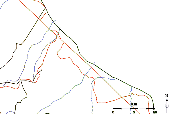 Carreteras y ríos cerca de Fossacesia Marina