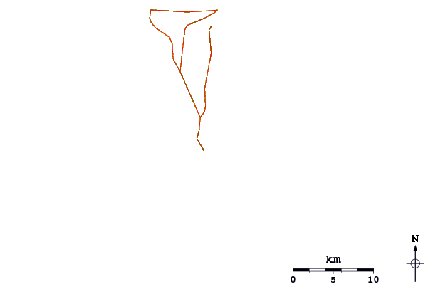 Carreteras y ríos cerca de Fragata