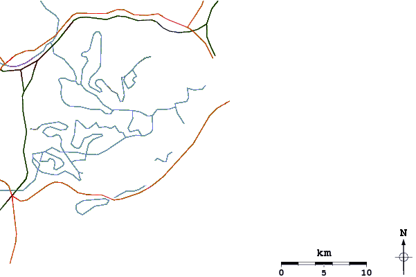 Carreteras y ríos cerca de Galheta do Norte