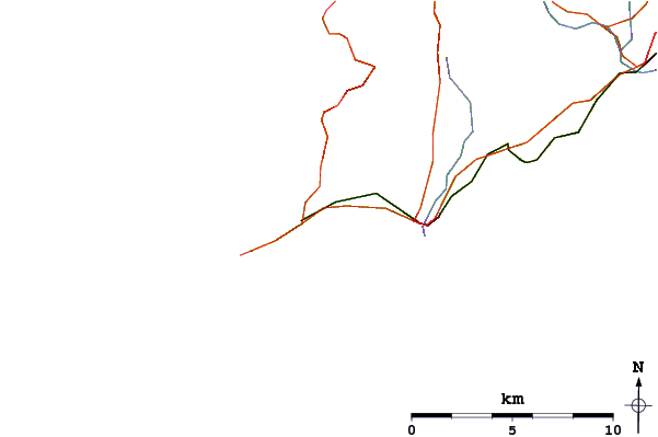 Carreteras y ríos cerca de Gansey