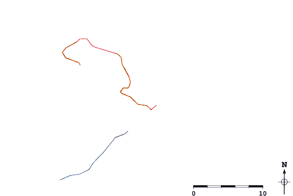 Carreteras y ríos cerca de Golden Beach (Thassos)