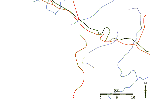 Carreteras y ríos cerca de Gordons Bay Harbour