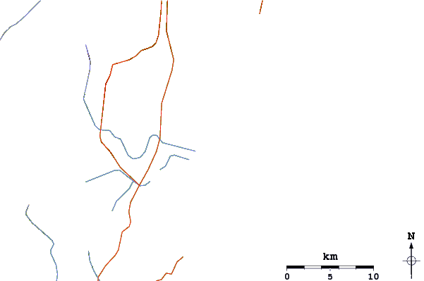 Carreteras y ríos cerca de Guarda do Embau