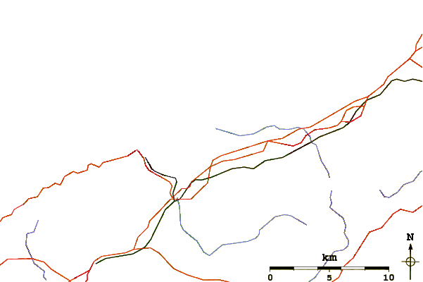 Carreteras y ríos cerca de Gwithian