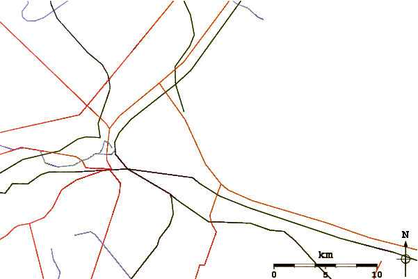 Carreteras y ríos cerca de Hamilton