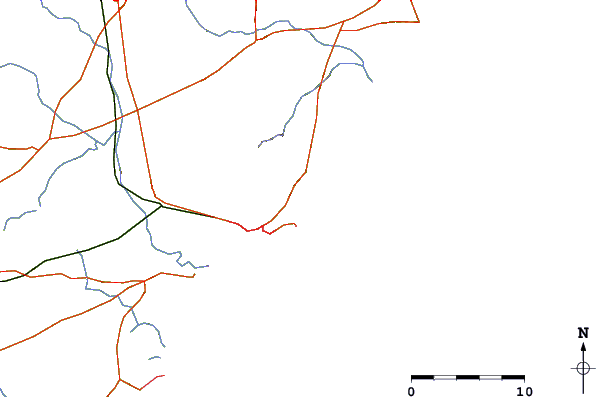 Carreteras y ríos cerca de Hanuman Point (Tenneti Park)