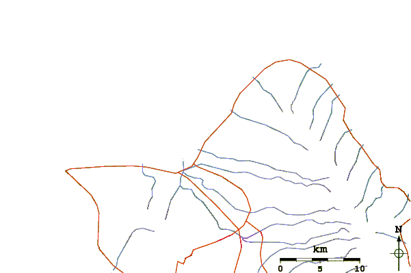 Carreteras y ríos cerca de Himalayas