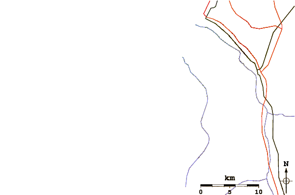 Carreteras y ríos cerca de Huascar