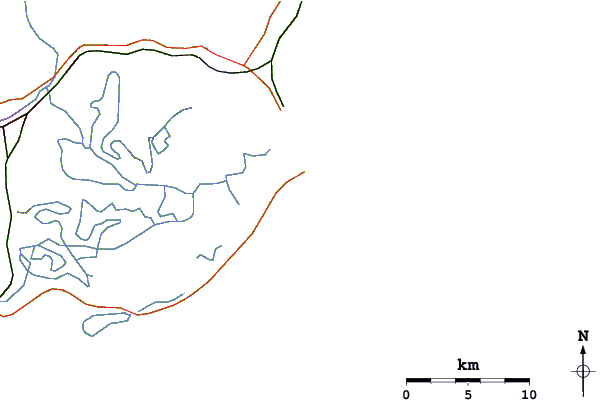 Carreteras y ríos cerca de Praia do Ypuã (Ipua)