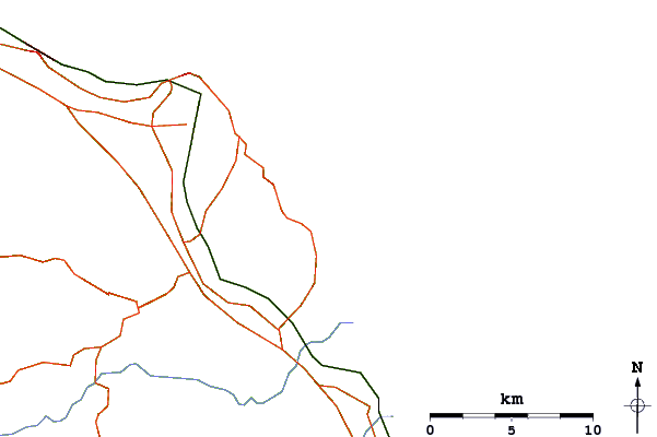 Carreteras y ríos cerca de Il-Sasso (Sassi Neri Beach)