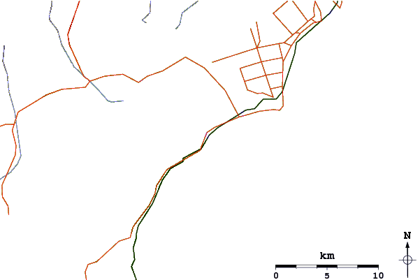 Carreteras y ríos cerca de Kahutara