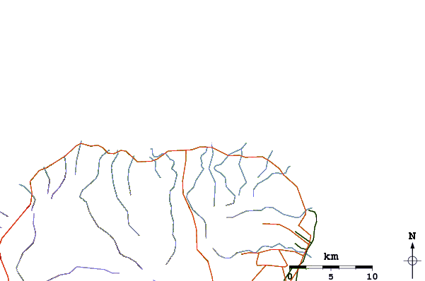 Carreteras y ríos cerca de Kalihiwai
