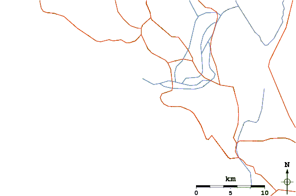 Carreteras y ríos cerca de Kerentza