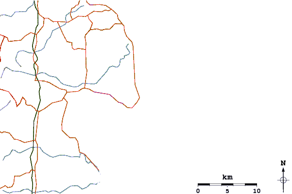 Carreteras y ríos cerca de Kings Beach